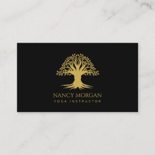 Carte De Visite Yoga Instructeur Gold Life Tree