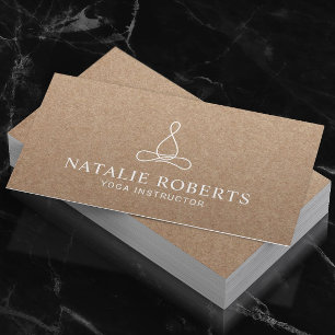 Carte De Visite Yoga Instructeur minimaliste Ligne Logo Rustique K