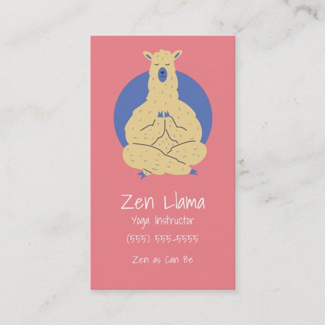 Carte De Visite Yoga Llama (Devant)
