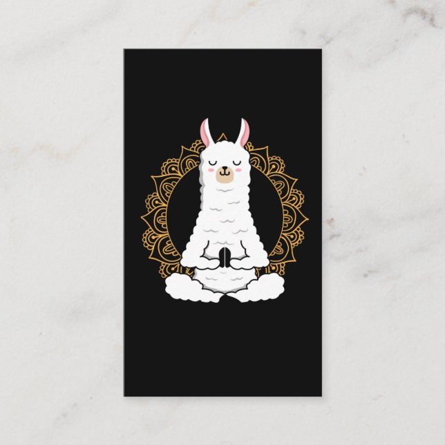 Carte De Visite Yoga Llama Alpaca Namaste détente Animal (Devant)