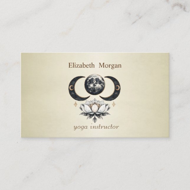Carte De Visite Yoga Lotus Moon professionnel (Devant)