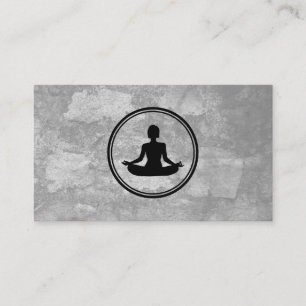 Carte De Visite Yoga Lotus Pose Gris Texture