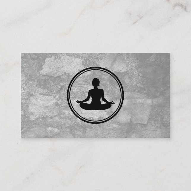 Carte De Visite Yoga Lotus Pose Gris Texture (Devant)
