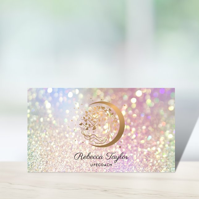 Carte De Visite yoga lune trendy coach de vie arbre de vie or busi (Créateur téléchargé)