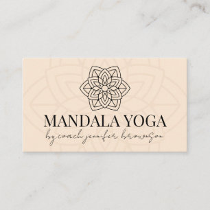 Carte De Visite Yoga Mandala spirituel beige clair