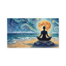 Yoga Méditation Nuit Étoilée Ciel Lune Océan Plage