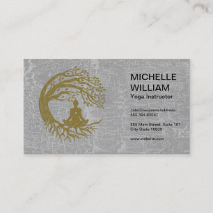 Carte De Visite Yoga Méditation sous l'arbre
