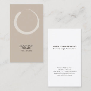 Carte De Visite Yoga minimaliste Enso Cercle Motif Taupe