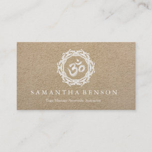Carte De Visite Yoga noir et blanc élégant de logo d'art de