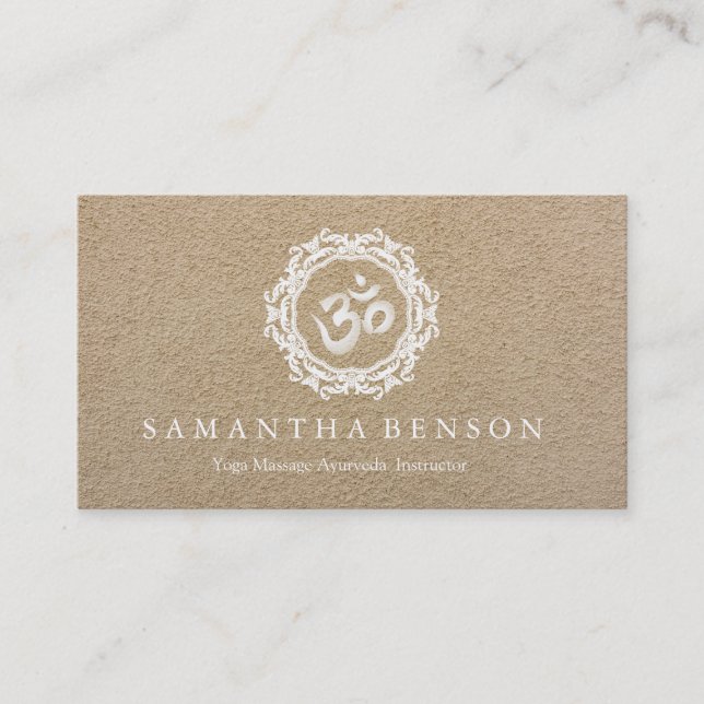 Carte De Visite Yoga noir et blanc élégant de logo d'art de (Devant)