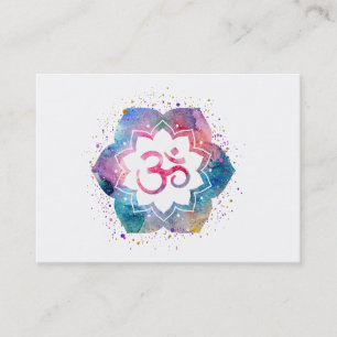 Carte De Visite *~* Yoga Om Aum Lotus Fleur Artiste