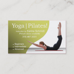 Carte De Visite "Yoga   Pilates !" Instruction de Pilates, classe