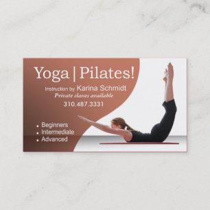 Carte De Visite "Yoga   Pilates !" Instruction de Pilates, classe