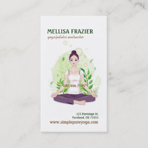 Carte De Visite Yoga Pilates Méditation Business/Instructeur