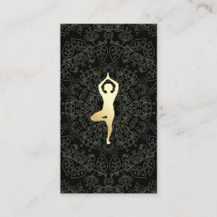 Carte De Visite Yoga Pose Mandala Motif