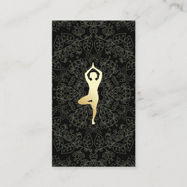 Carte De Visite Yoga Pose Mandala Motif (Devant)