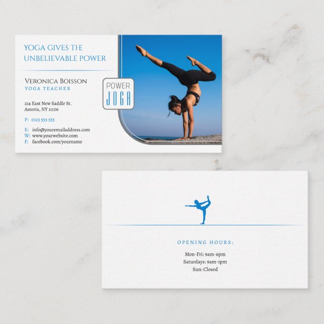 Carte De Visite Yoga | Professeur professionnel (Devant / Derrière)