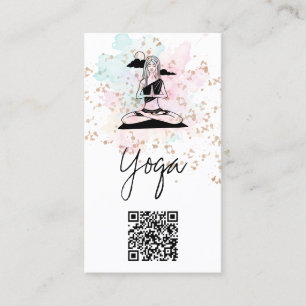 Carte De Visite *~*Yoga QR AP33 Nuage Spirituel Arc-en-ciel