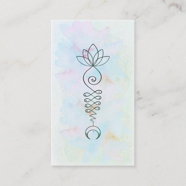 Carte De Visite Yoga Reiki de guérisseur d'énergie de Lotus de (Devant)