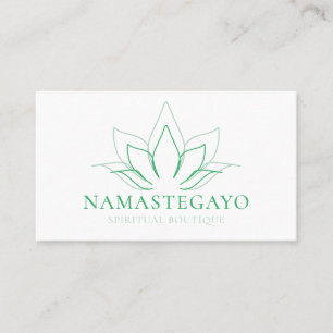 Carte De Visite Yoga Vert Méditation Spirituelle Lotus