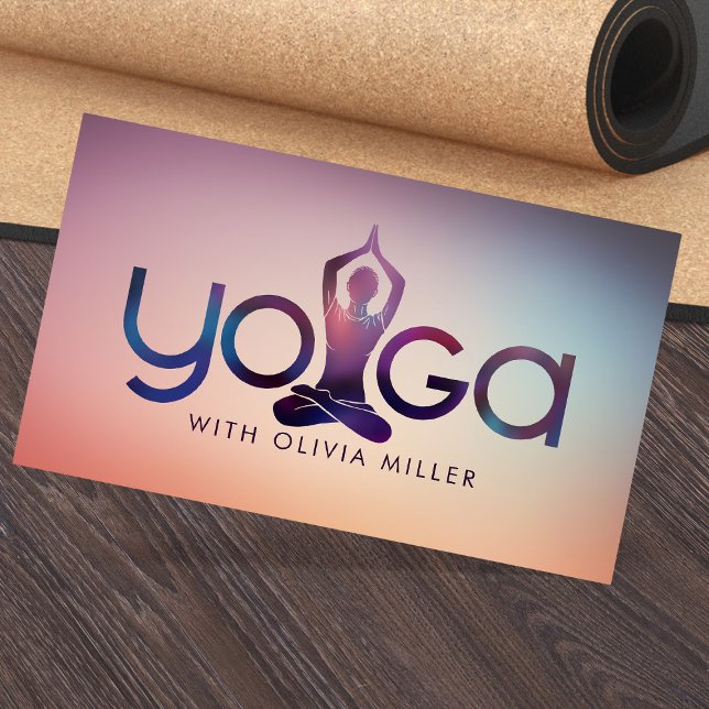 Carte De Visite Yoga Word Art - Cool Mini illustration (Créateur téléchargé)