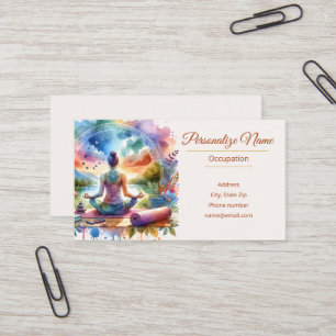 Carte De Visite Yoga Zen Méditation Pleine Conscience Bien-être Pr