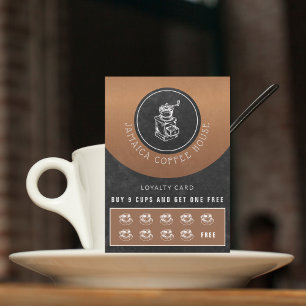 Carte De Visite Your logo coffee shop free coffee loyalty card