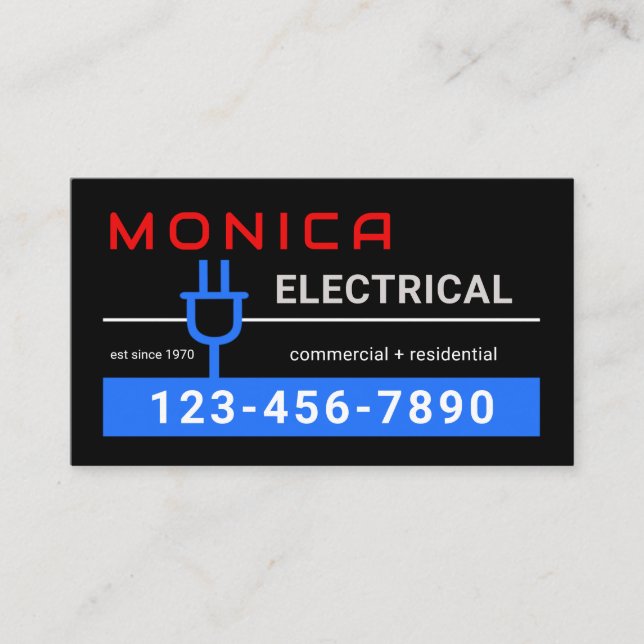 Carte De Visite Your Name Powers Electric Plug (Devant)