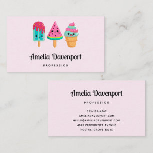 Carte De Visite Yummy Ice Cream Trio Vibe été