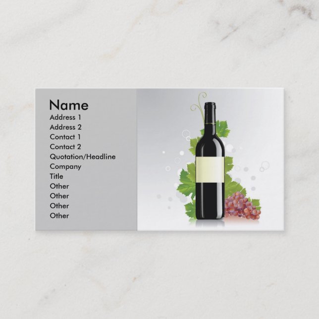Carte De Visite zcool-1, Nom, Adresse 1, Adresse 2, Contact 1,... (Devant)