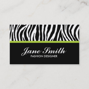 Carte De Visite Zebra Print Moderne Élégant Design Classy