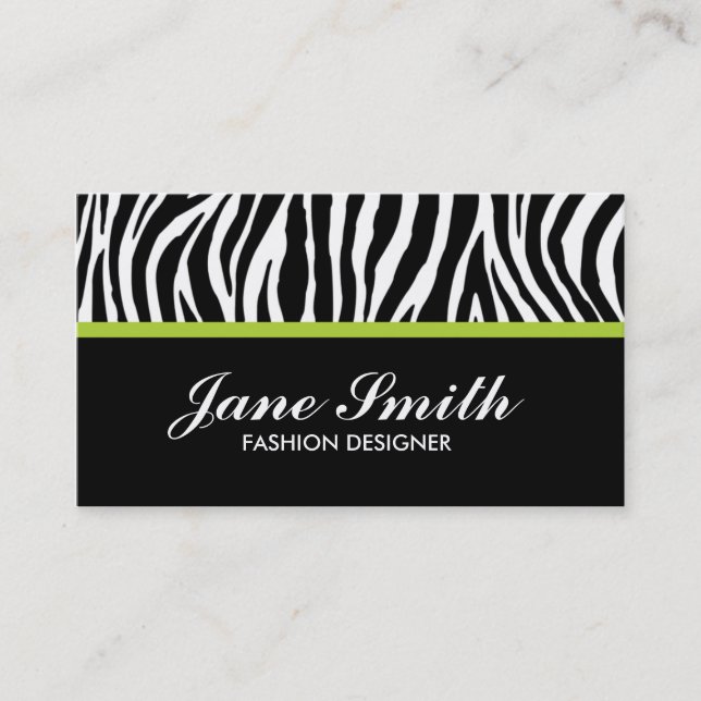 Carte De Visite Zebra Print Moderne Élégant Design Classy (Devant)