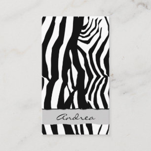 Carte De Visite Zebra Print, Zebra Stripes, Noir Et Blanc
