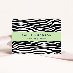 Carte De Visite Zebra Print, Zebra Stripes, Noir Et Blanc
