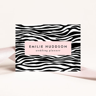 Carte De Visite Zebra Print, Zebra Stripes, Noir Et Blanc