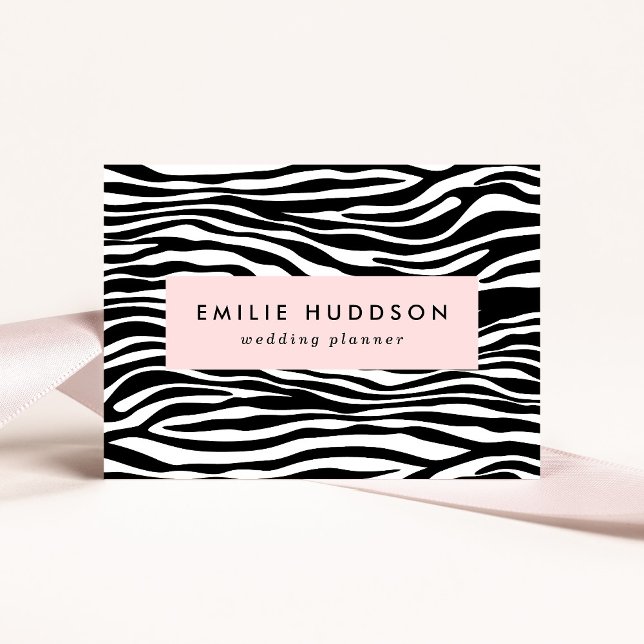Carte De Visite Zebra Print, Zebra Stripes, Noir Et Blanc (Créateur téléchargé)