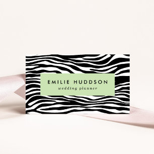 Carte De Visite Zebra Print, Zebra Stripes, Noir Et Blanc