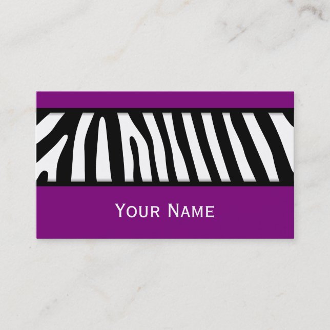 Carte De Visite Zebra rayures motif + votre arrière - plan & idées (Devant)