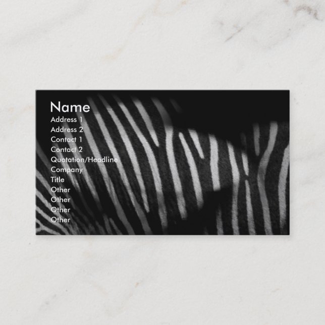 Carte de visite Zebra Stripes (Devant)