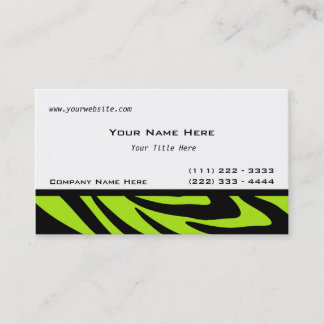 Carte De Visite Zebra Stripes Lime Green