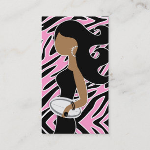 Carte De Visite Zèbre rose de Bling de Fashionista du rugby 311