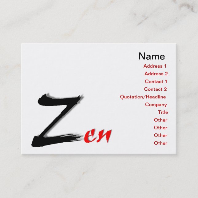 Carte de visite zen (Devant)