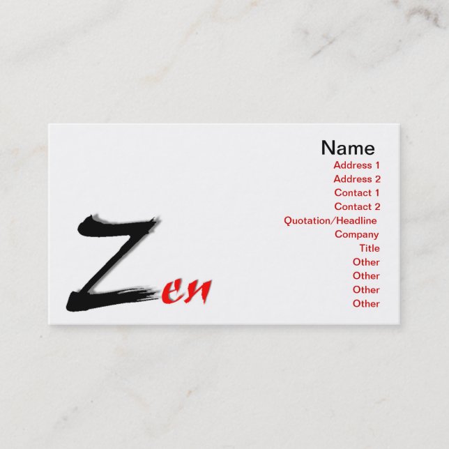 Carte de visite zen (Devant)