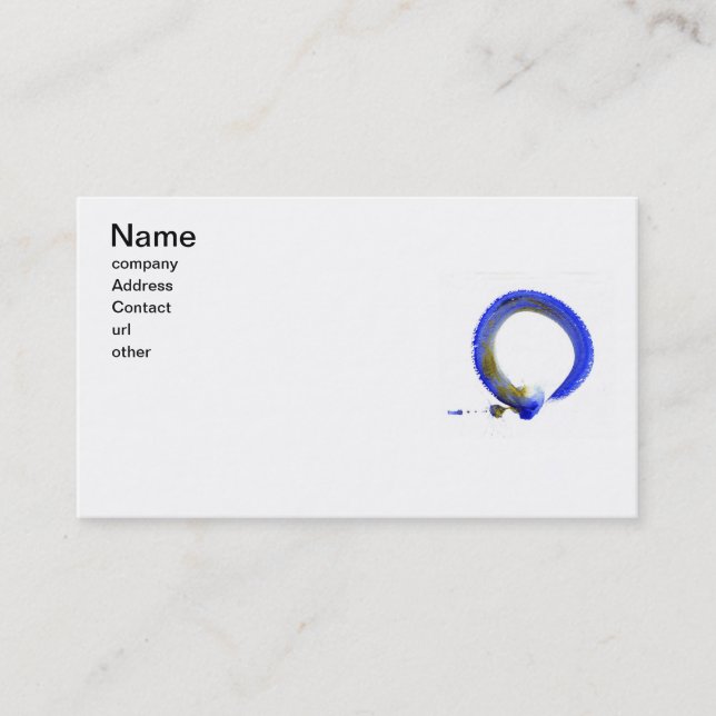 Carte De Visite Zen bleu Enso (Devant)