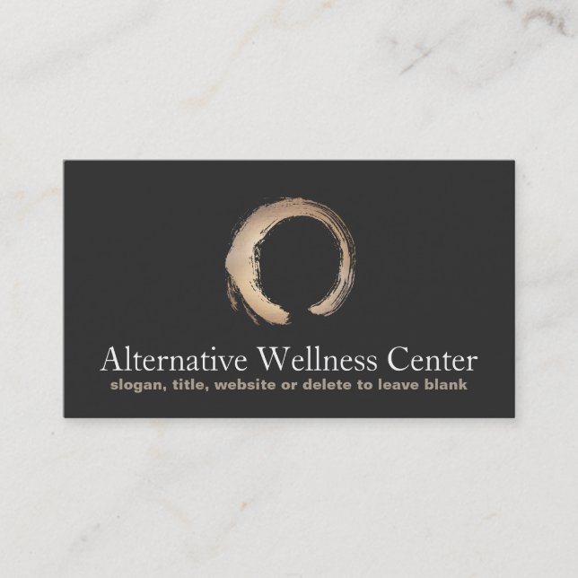 Carte De Visite Zen Circle Enso Yoga et méditation Bouddhiste 3 (Devant)