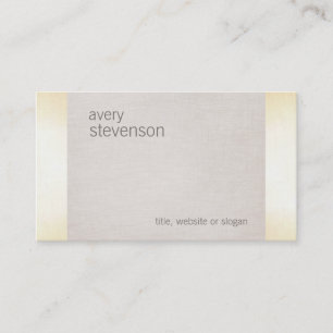 Carte De Visite Zen Gold Glow Minimaliste Lin Texture Look