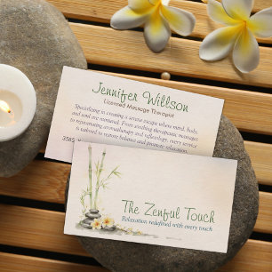 Carte De Visite Zen Serenity Spa Aquarelle Art