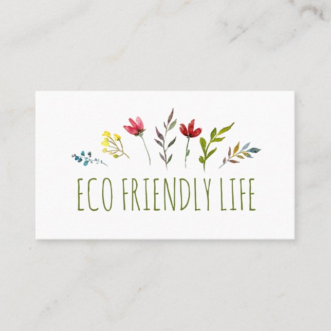 Carte De Visite Zéro déchets écologiques (Devant)