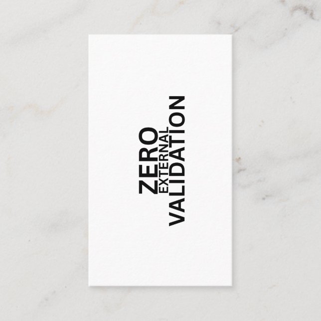 Carte De Visite Zero External Validation Elegant Networking Cards (Devant)