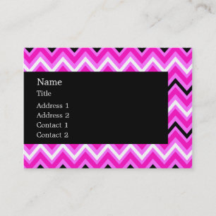 Carte De Visite Zigzag rose, noir et blanc